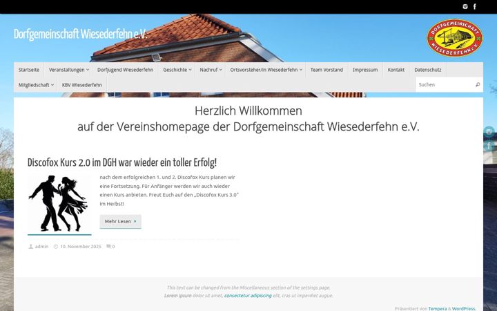 Screenshot of dg-wiesederfehn.de