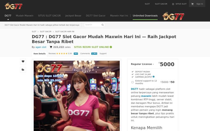 Screenshot of dg77slot.com