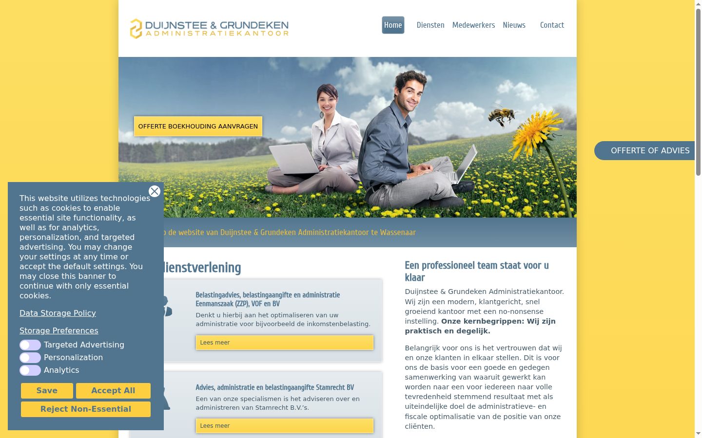 Screenshot tal-banner tal-kunsens muri qabel kwalunkwe interazzjoni