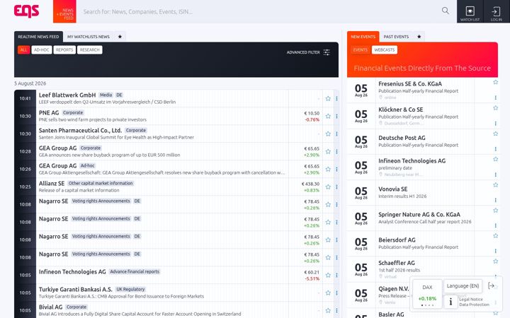 Screenshot of dgap.de