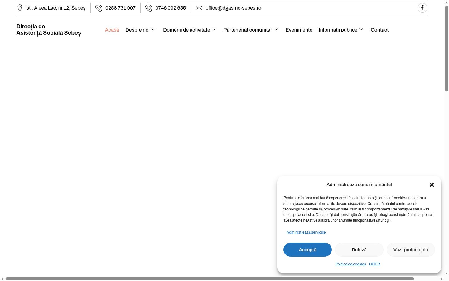 Snímka obrazovky banera súhlasu zobrazeného pred akoukoľvek interakciou