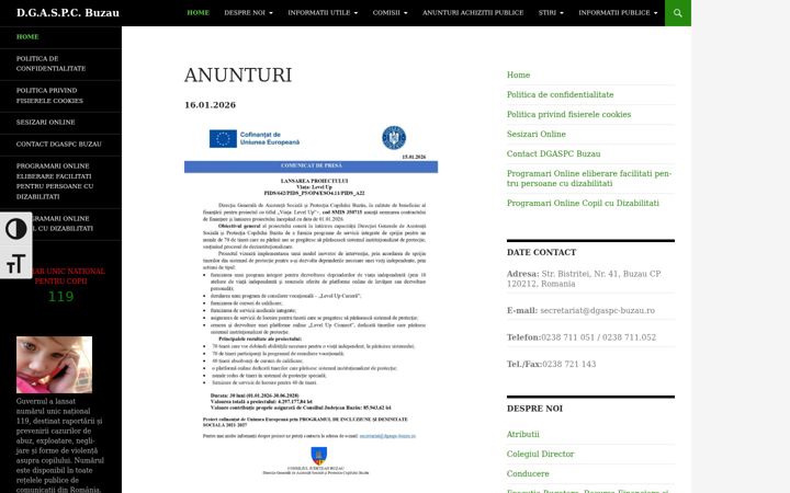 Screenshot of dgaspc-buzau.ro