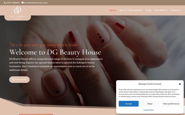 Screenshot of dgbeautyhouse.co.uk