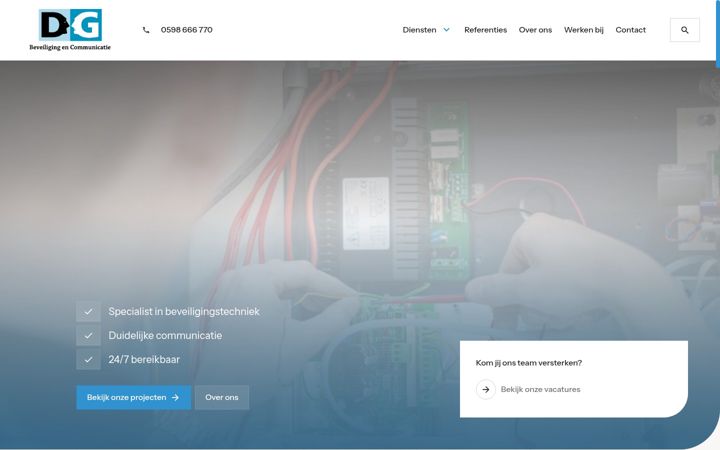Screenshot of dgbeveiliging.nl