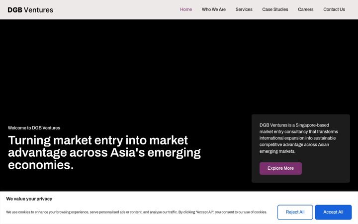 Screenshot of dgbventures.com