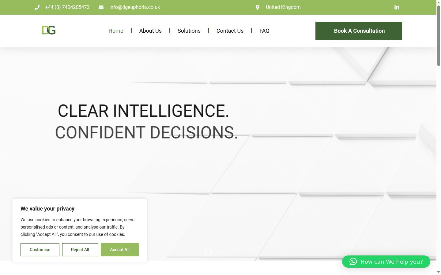 Screenshot of the consent banner shown before any interaction