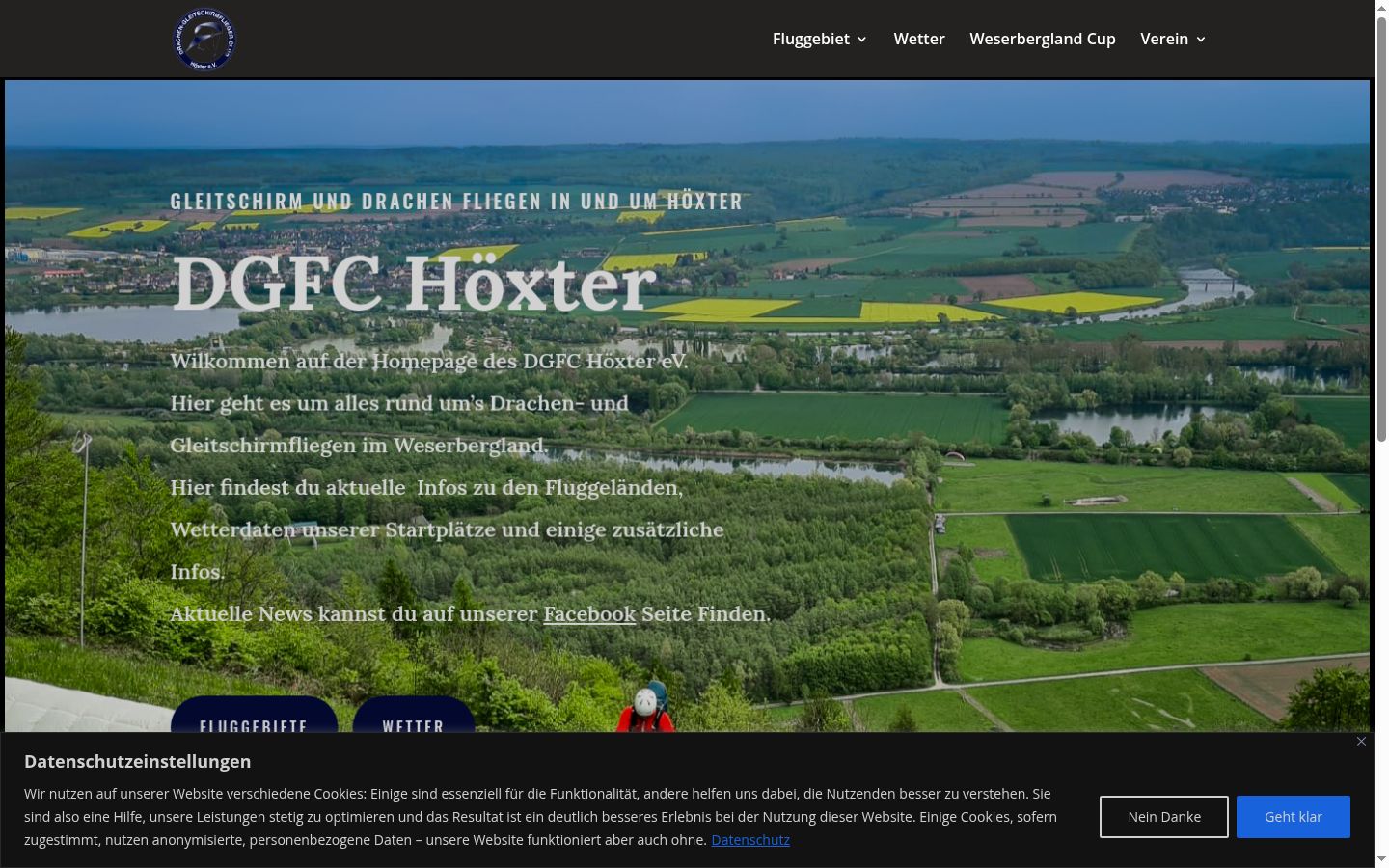 Screenshot des Einwilligungsbanners vor jeglicher Interaktion