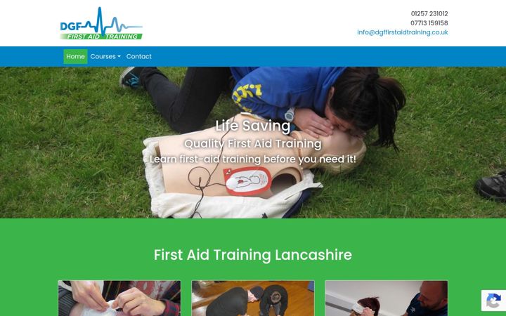 Screenshot of dgffirstaidtraining.co.uk