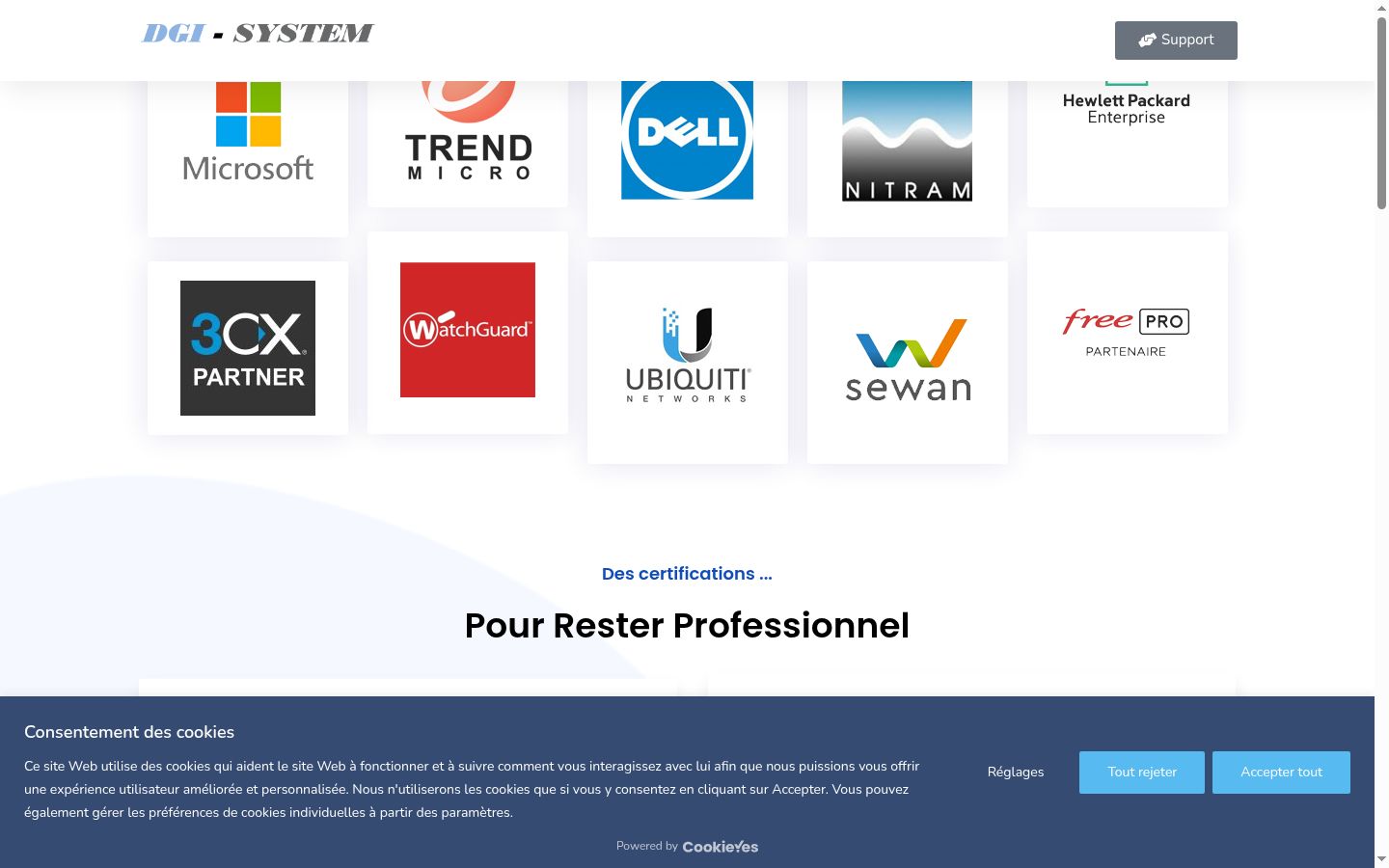 Screenshot del banner di consenso mostrato prima di qualsiasi interazione