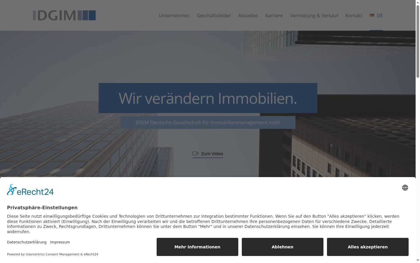 Screenshot del banner di consenso mostrato prima di qualsiasi interazione