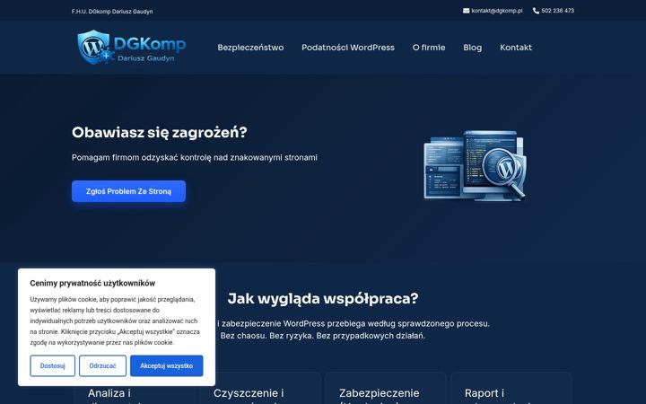 Snímek obrazovky dgkomp.pl