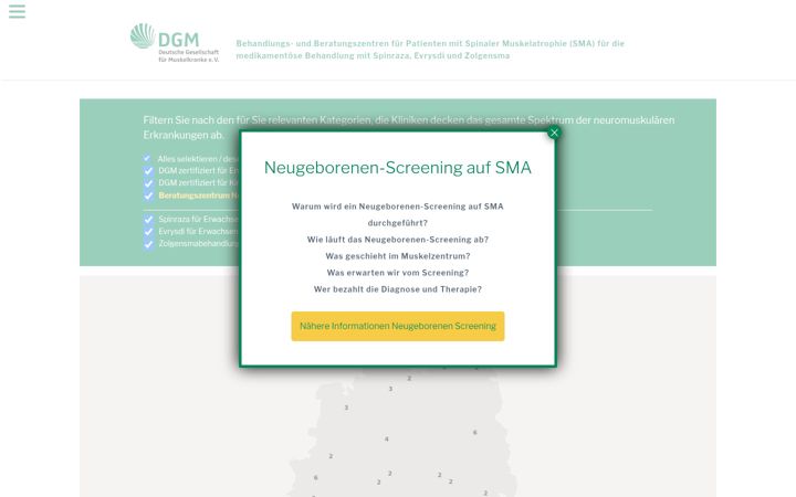Screenshot of dgm-behandlungszentren.org