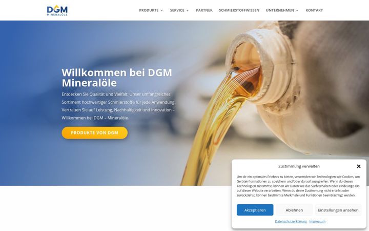 Screenshot of dgm-mineraloele.de