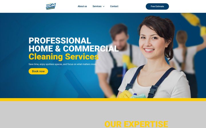 Screenshot of dgmcleaningservices.com