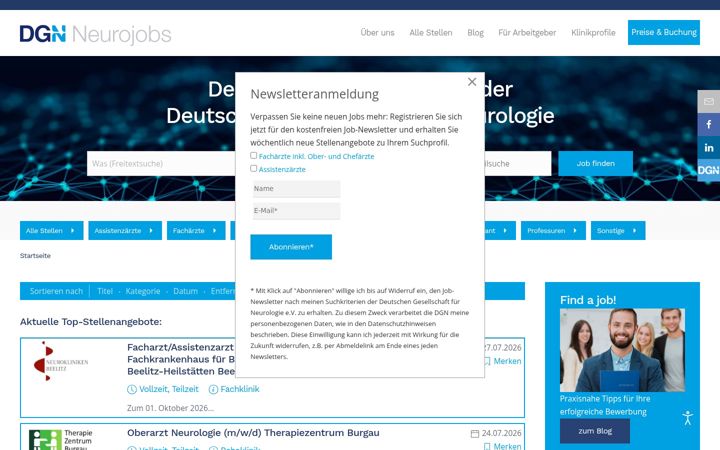 Screenshot of dgn-neurojobs.org