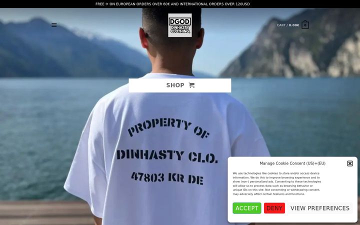 Screenshot of dgodclothing.com