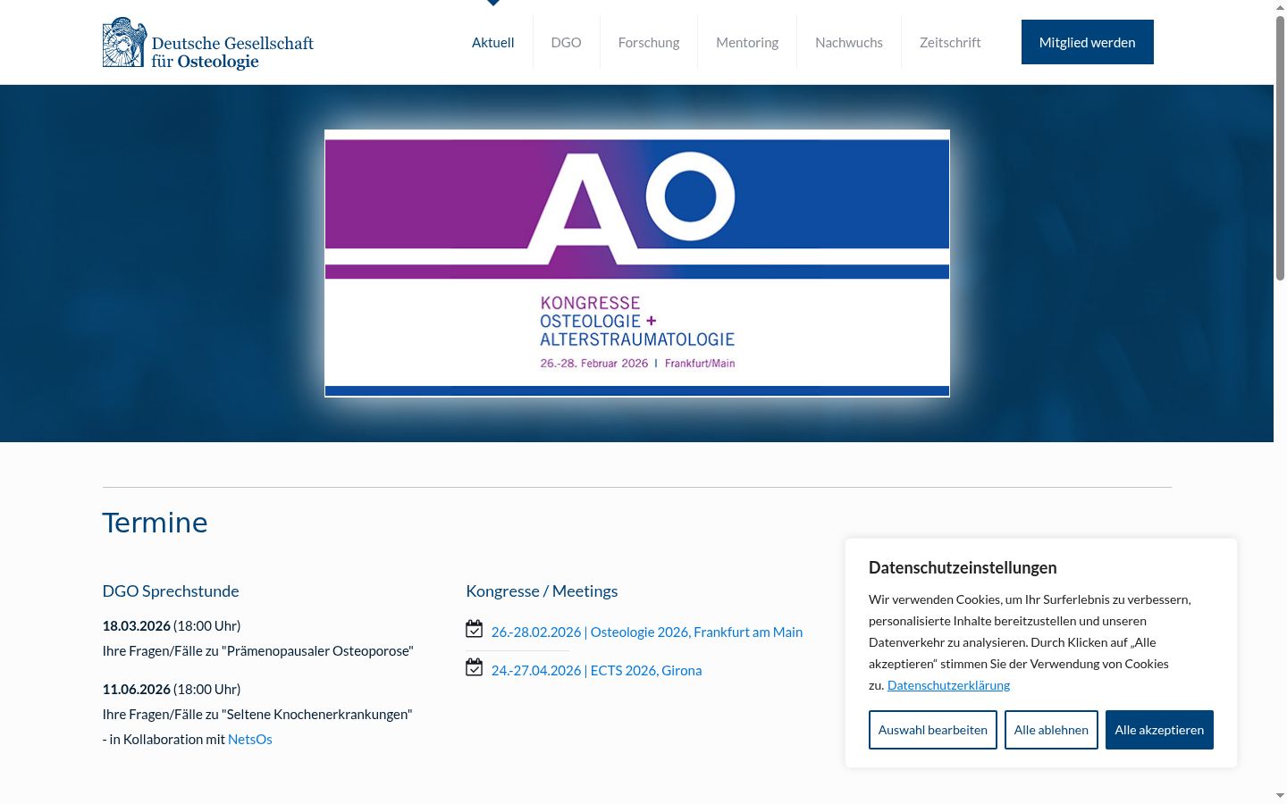 Capture d'écran de la bannière de consentement affichée avant toute interaction