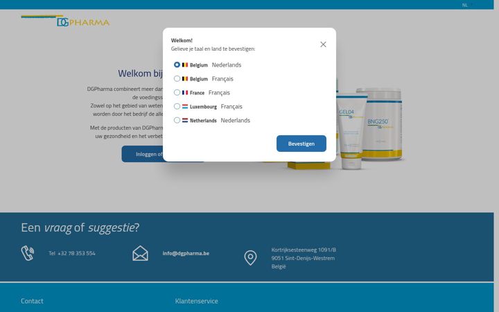 Screenshot of dgpharma.be