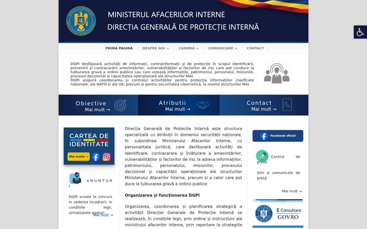 Skärmbild av dgpi.ro