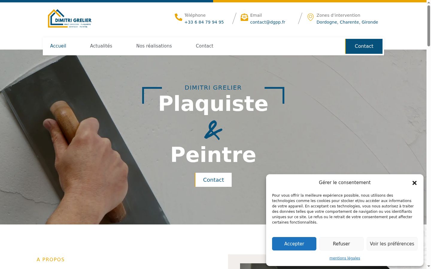 Screenshot del banner di consenso mostrato prima di qualsiasi interazione