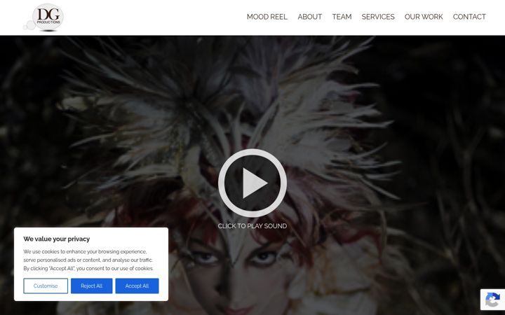 Screenshot of dgproductions.co.uk
