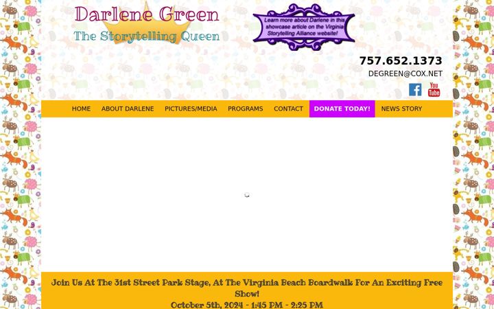 Screenshot of dgreenstorytelling.com
