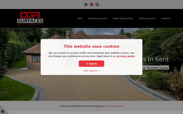 Screenshot of dgrsurfaces.com