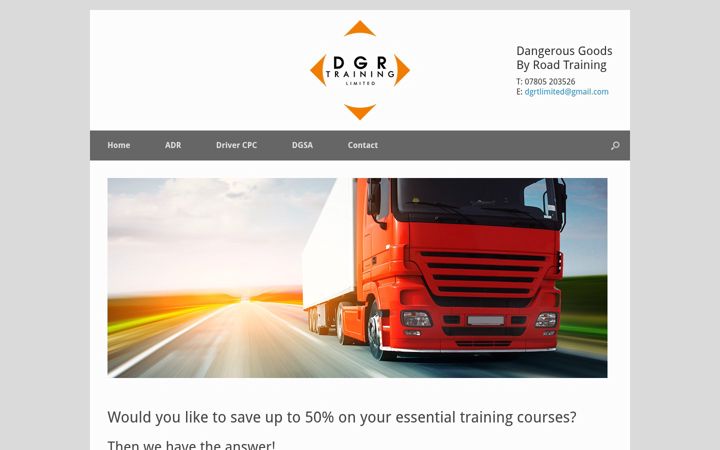 Screenshot of dgrtrainingltd.co.uk
