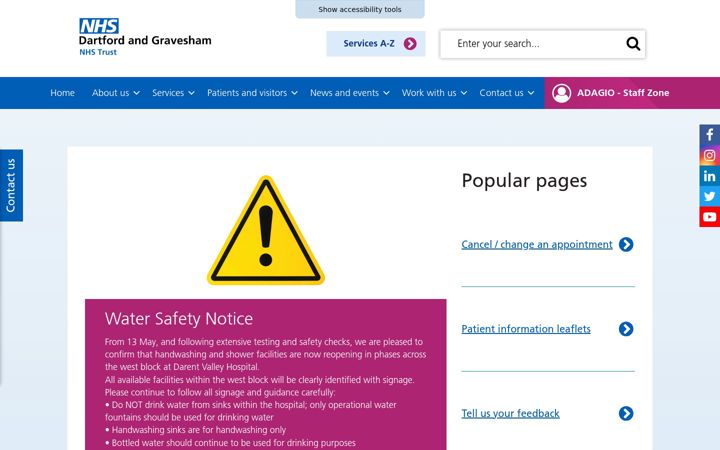 Screenshot of dgt.nhs.uk
