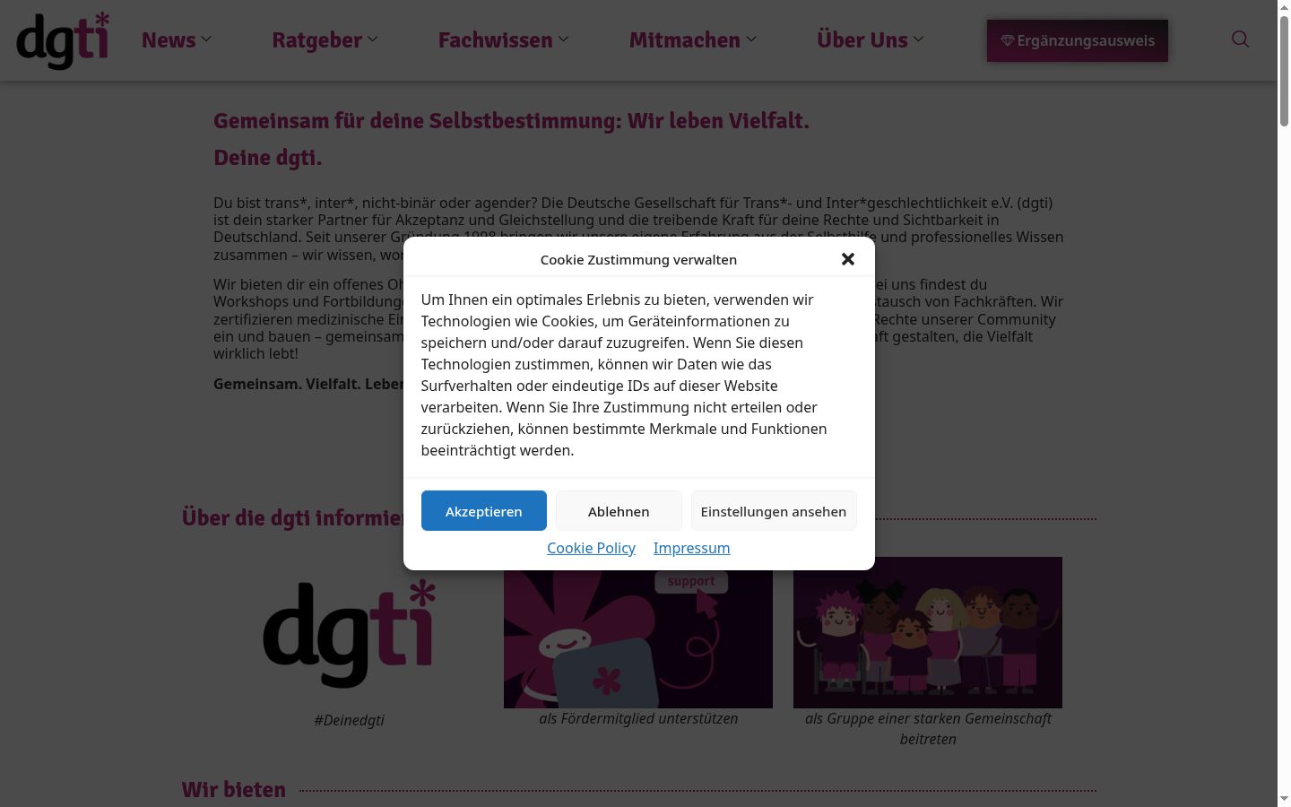 Sutikimo reklamjuostės, rodytos prieš bet kokią sąveiką, ekrano kopija