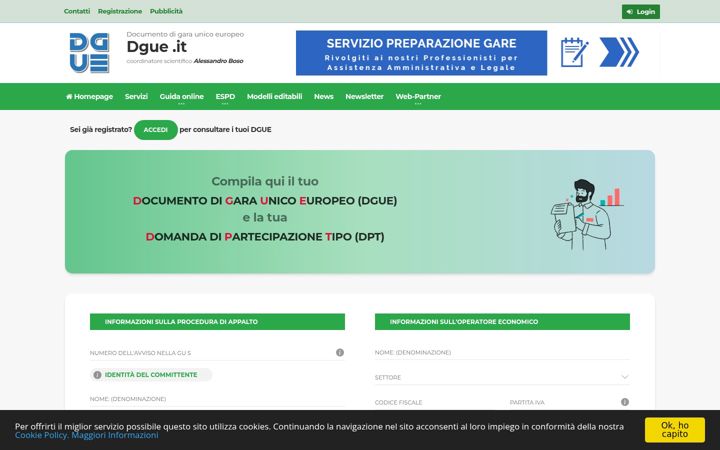 Screenshot of dgue.it
