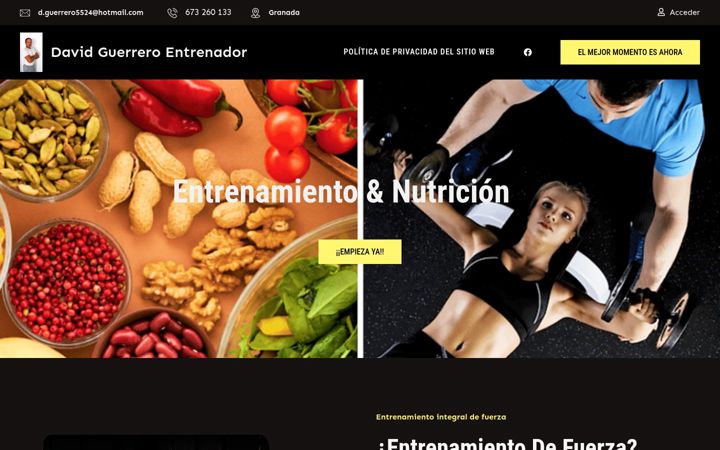 Captură de ecran a dguerreroentrenador.es