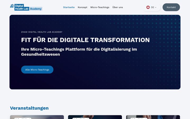 Screenshot of dh-academy.ch