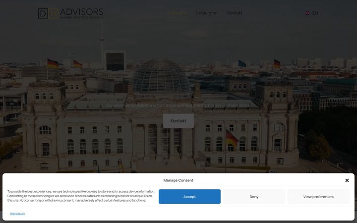 Ekrānuzņēmums no dh-advisors.eu