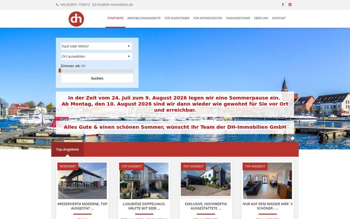 Screenshot του dh-immobilien.de