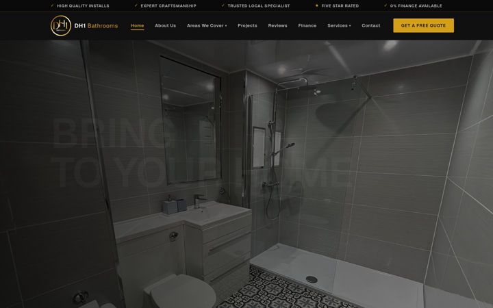 Screenshot of dh1bathrooms.co.uk