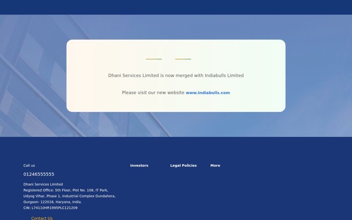 Screenshot of dhani.com