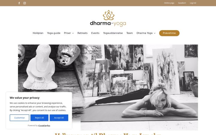 Screenshot of dharma-yoga.dk