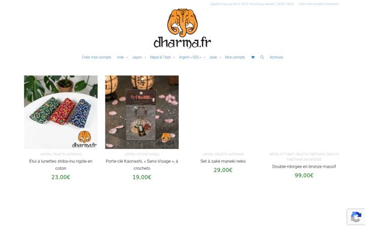 Screenshot van dharma.fr