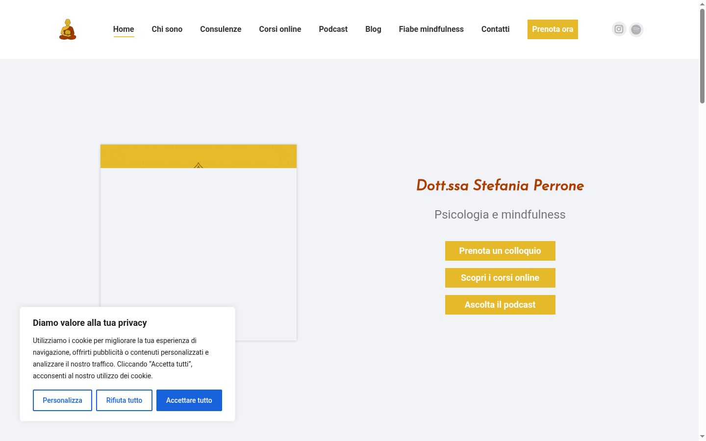 Screenshot des Einwilligungsbanners vor jeglicher Interaktion
