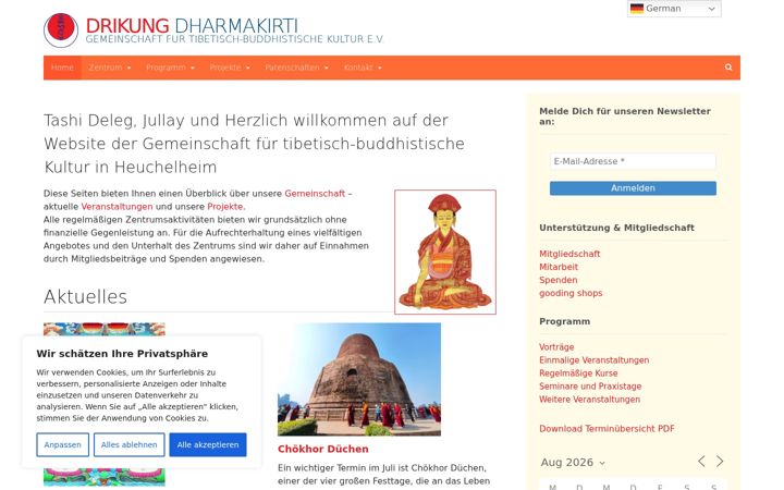 Screenshot of dharmakirti.de