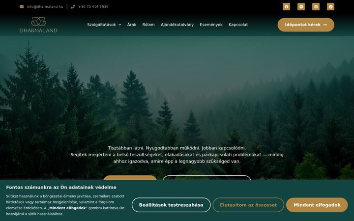 Screenshot of dharmaland.hu