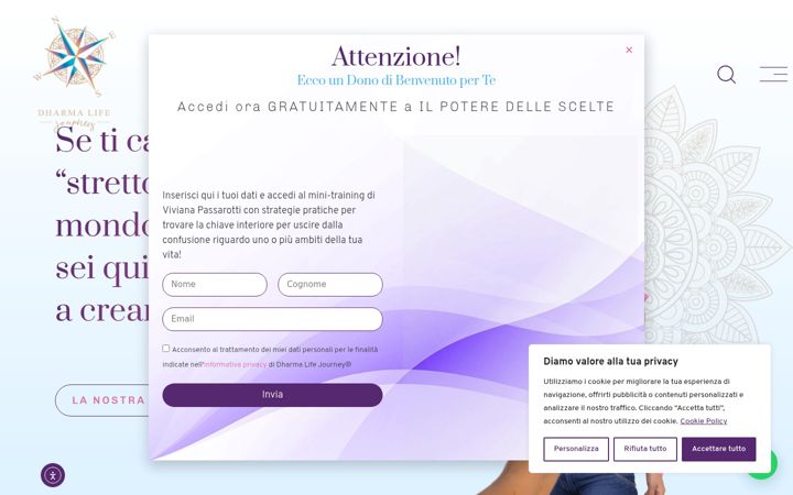 Screenshot of dharmalifejourney.it