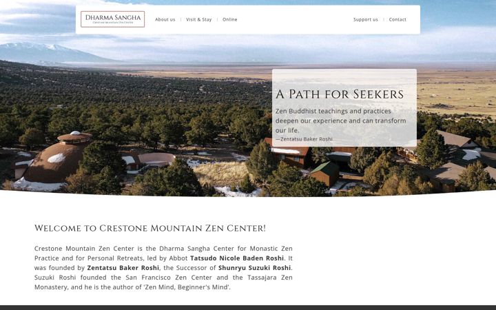 Screenshot of dharmasangha.org
