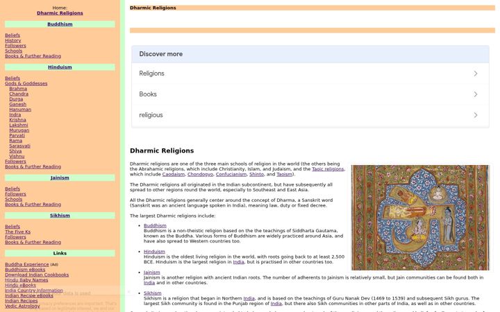 Screenshot of dharmic.org