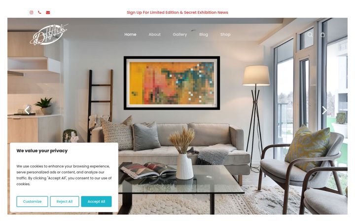 Screenshot of dharts.co.uk
