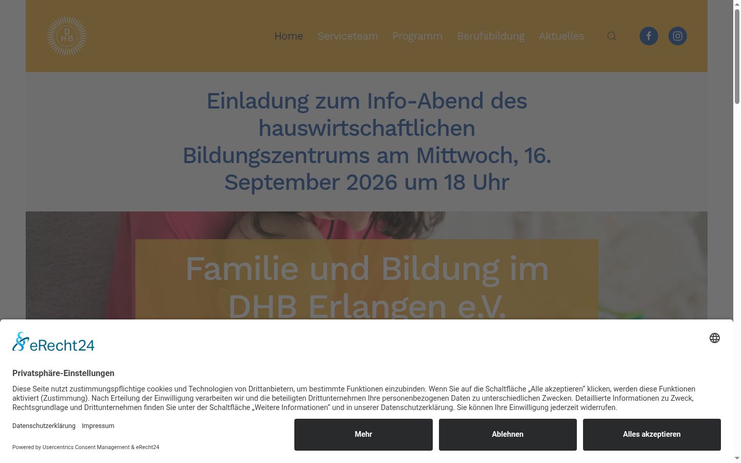 Screenshot of the consent banner shown before any interaction