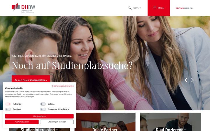 Screenshot of dhbw.de