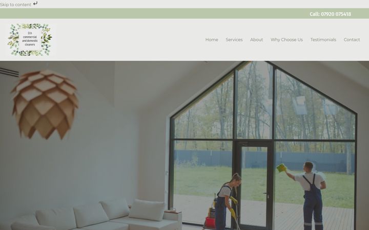 Screenshot of dhcleaners.co.uk