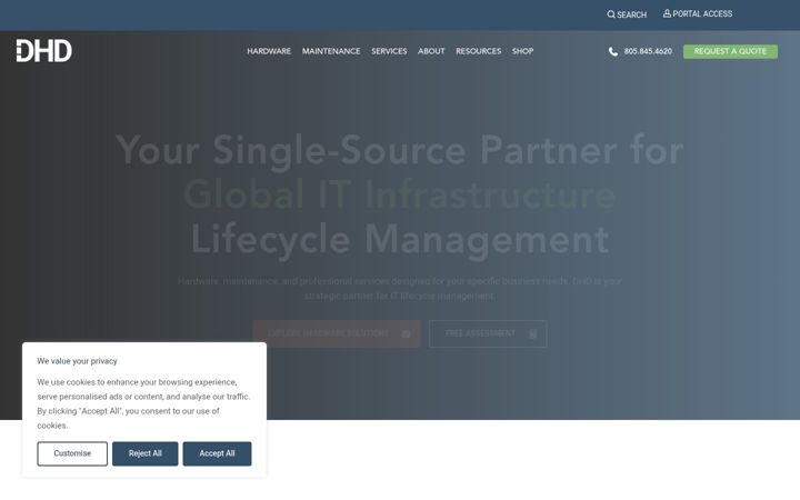 Screenshot of dhd.com